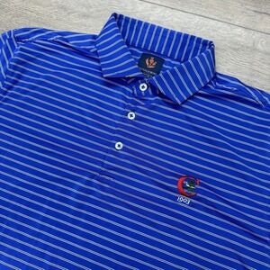 Donald Ross Sport Camden Country Club Blue Golf Polo Men's Sz L READ Stripes